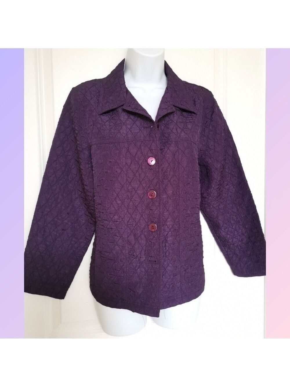 Lightweight PURPLE blazer jacket sz petite M